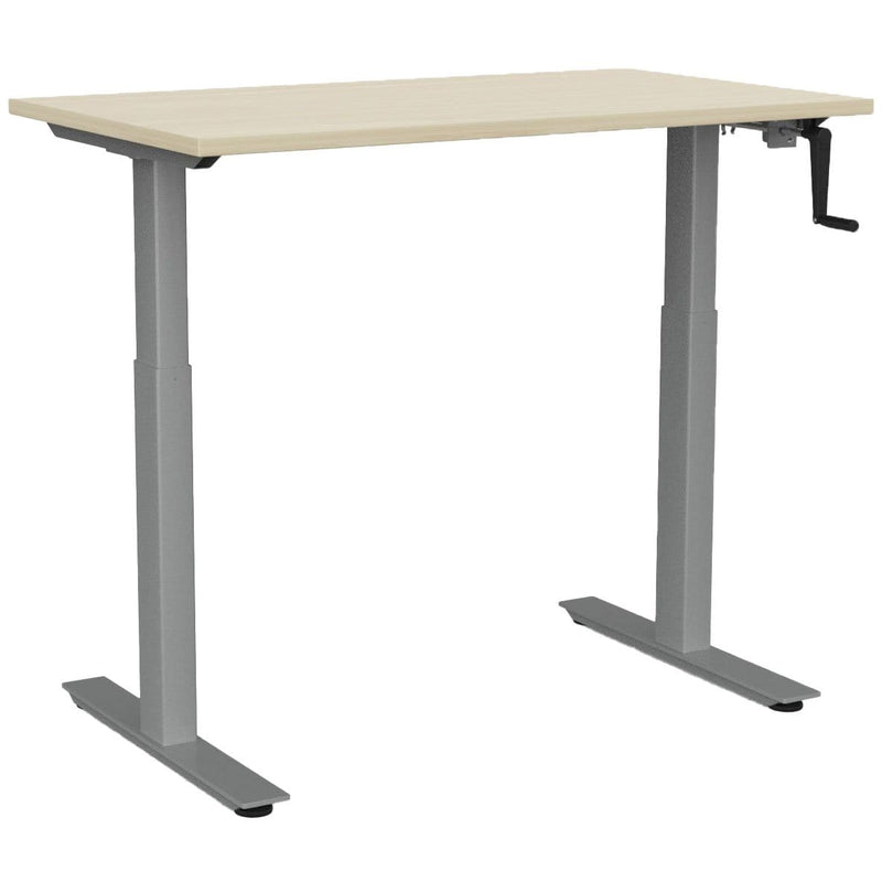 Agile Winder Height Adjustable Desk 1200 x 700 / Nordic Maple / Silver
