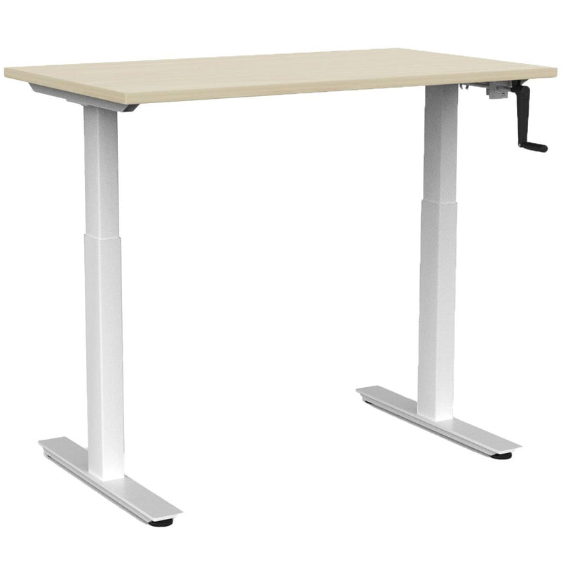 Agile Winder Height Adjustable Desk 1200 x 700 / Nordic Maple / White