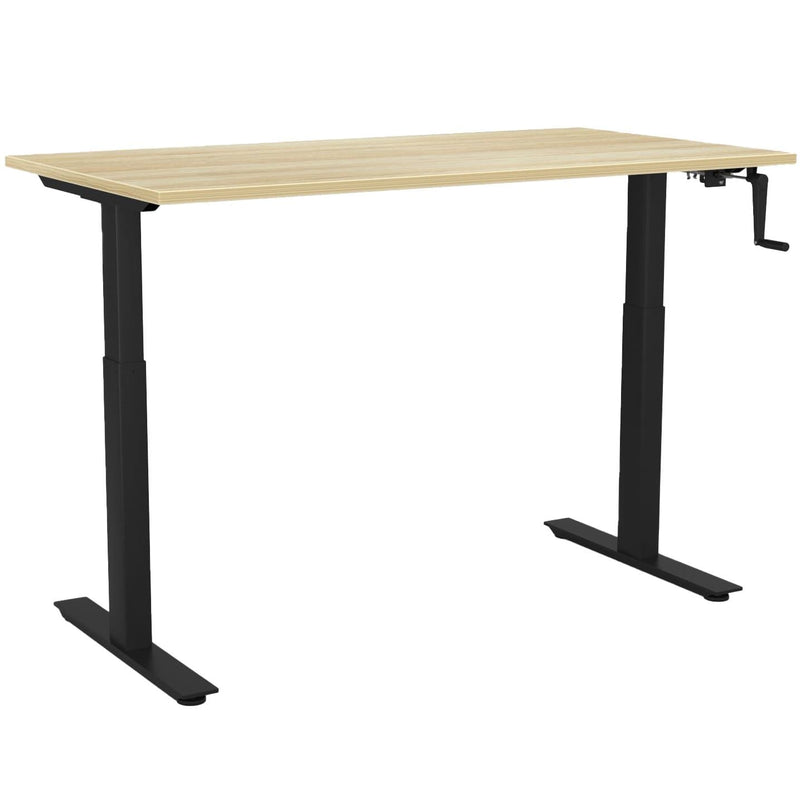 Agile Winder Height Adjustable Desk 1500 x 800 / Atlantic Oak / Black