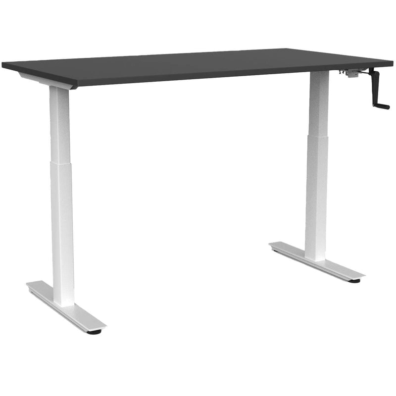 Agile Winder Height Adjustable Desk 1500 x 800 / Black / White
