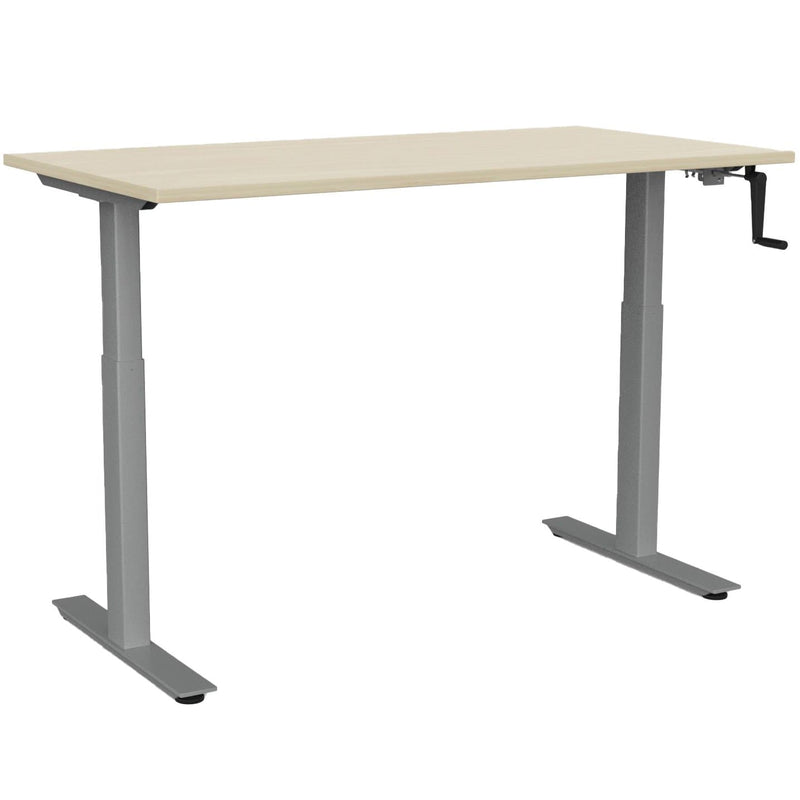 Agile Winder Height Adjustable Desk 1500 x 800 / Nordic Maple / Silver