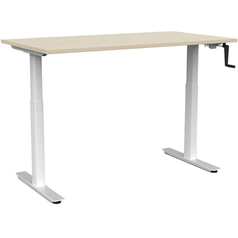 Agile Winder Height Adjustable Desk 1500 x 800 / Nordic Maple / White