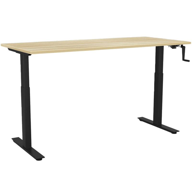 Agile Winder Height Adjustable Desk 1800 x 800 / Atlantic Oak / Black