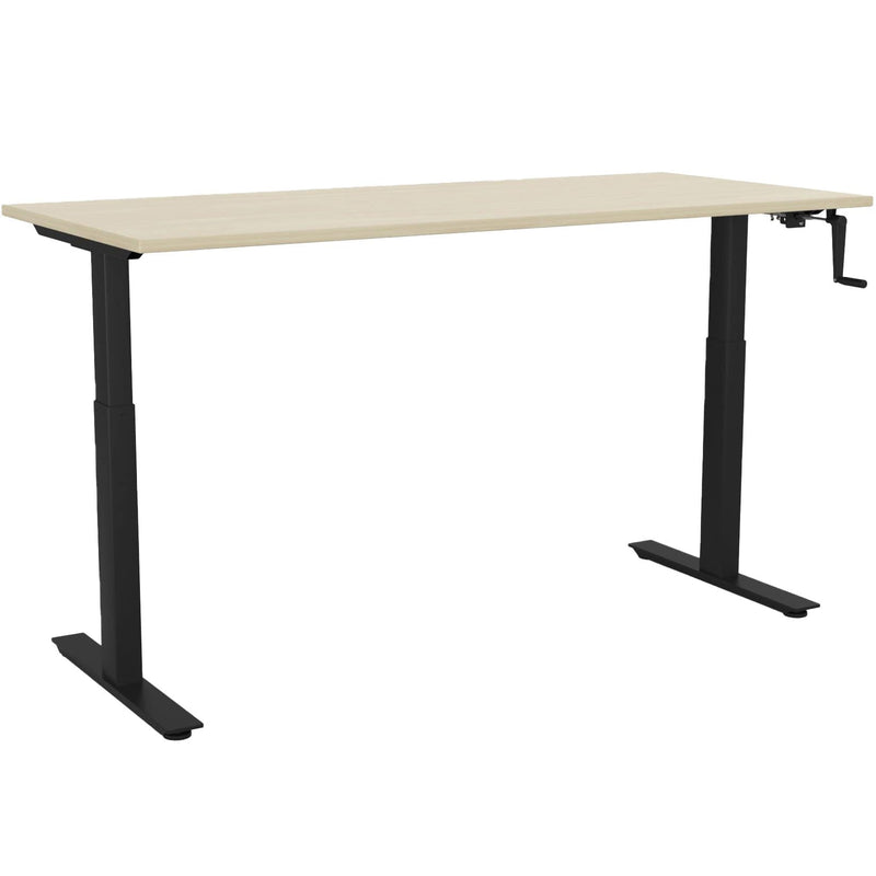 Agile Winder Height Adjustable Desk 1800 x 800 / Nordic Maple / Black
