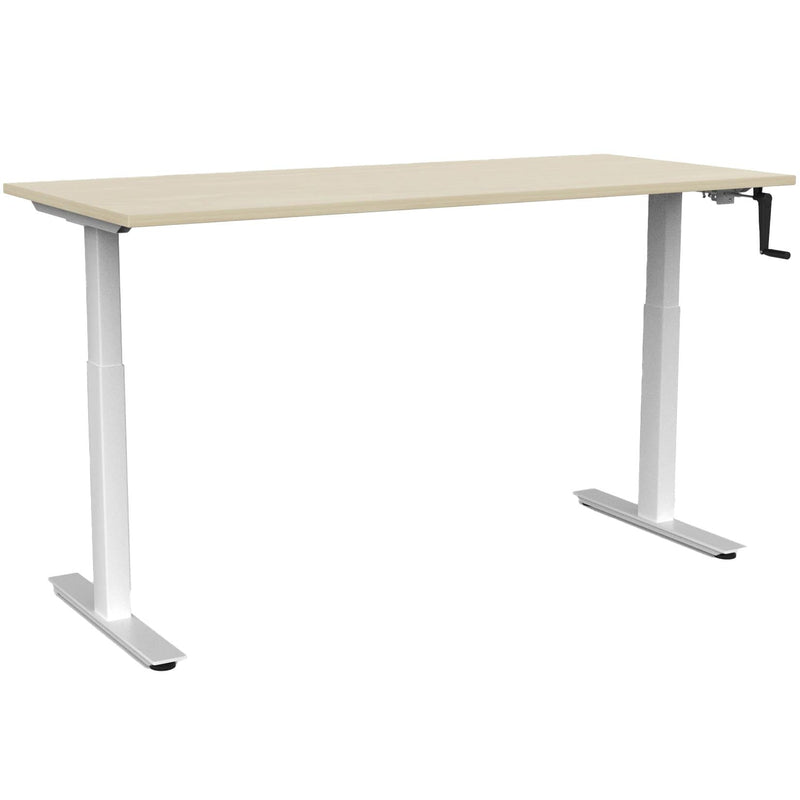 Agile Winder Height Adjustable Desk 1800 x 800 / Nordic Maple / White