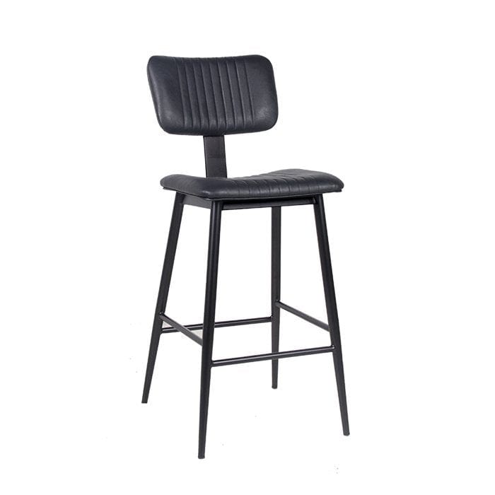 Aviator Stool With Backrest Black