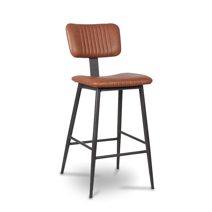 Aviator Stool With Backrest Tan