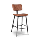 Aviator Stool With Backrest Tan