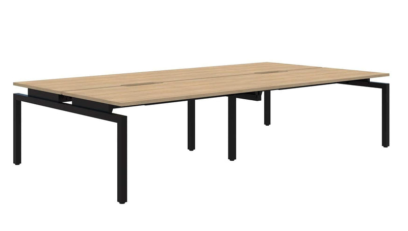 Balance 4 Pod Back-to-Back Desk 4x1200x700 / Classic Oak Naturale / Black