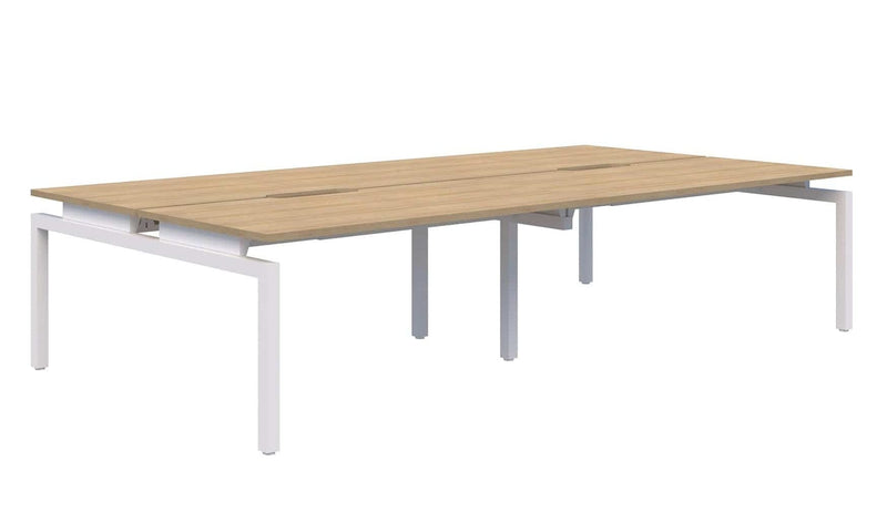 Balance 4 Pod Back-to-Back Desk 4x1200x700 / Classic Oak Naturale / White