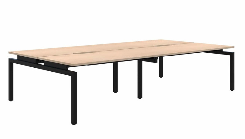 Balance 4 Pod Back-to-Back Desk 4x1200x700 / Refined Oak Naturale / Black