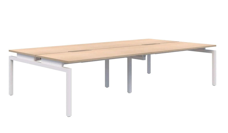 Balance 4 Pod Back-to-Back Desk 4x1200x700 / Refined Oak Naturale / White