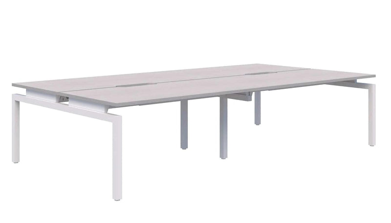 Balance 4 Pod Back-to-Back Desk 4x1200x700 / Silver Strata Naturale / White