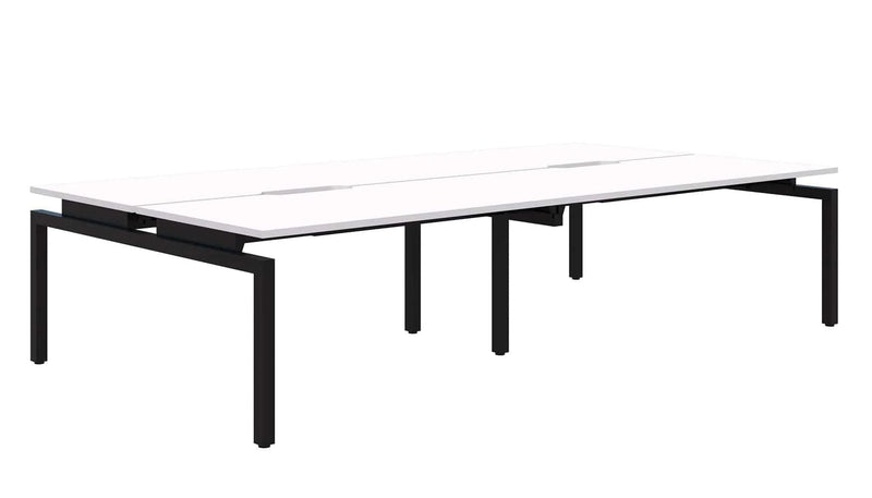 Balance 4 Pod Back-to-Back Desk 4x1200x700 / Snow Velvet / Black