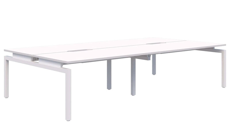 Balance 4 Pod Back-to-Back Desk 4x1200x700 / Snow Velvet / White