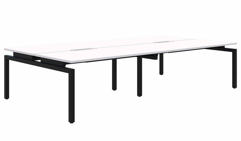 Balance 4 Pod Back-to-Back Desk 4x1200x800 / Snow Velvet / Black