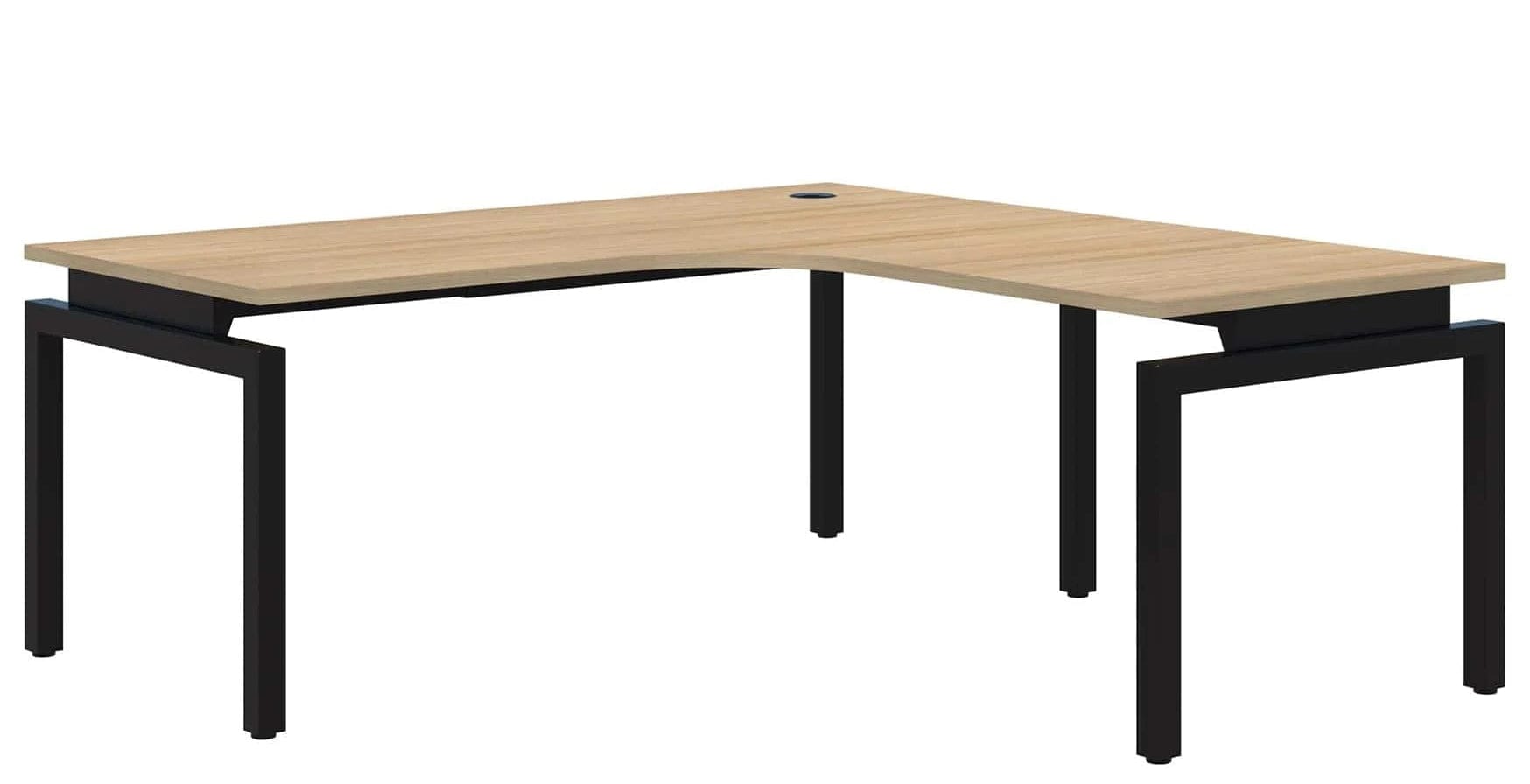 Balance 90 Corner Workstation Desk 1500x1500x800 (Left Hand Return) / Classic Oak Naturale / Black