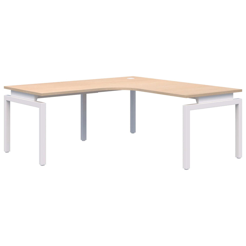 Balance 90 Corner Workstation Desk 1500x1500x800 (Left Hand Return) / Refined Oak Naturale / White