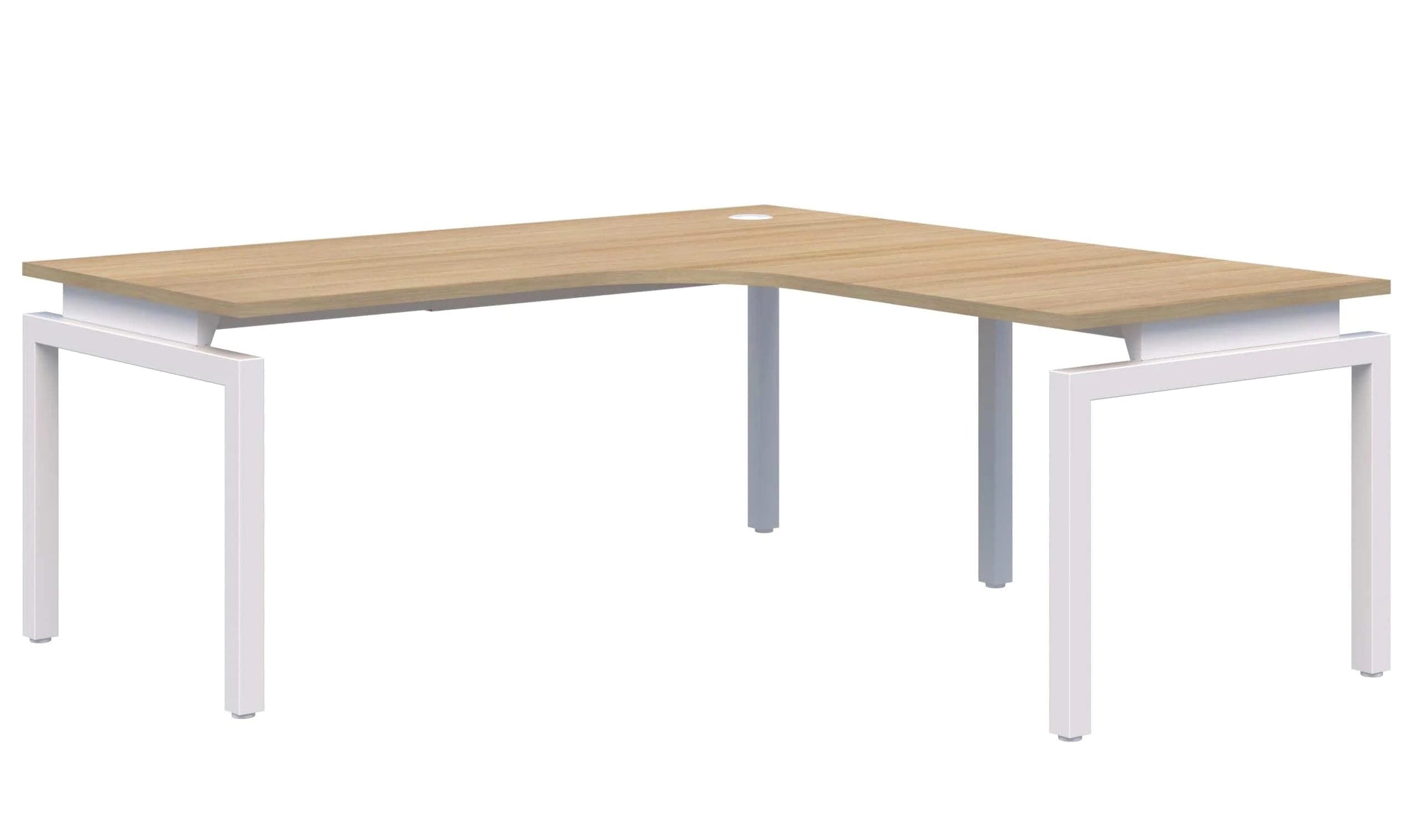 Balance 90 Corner Workstation Desk 1800x1800x800 (Left Hand Return) / Classic Oak Naturale / Black