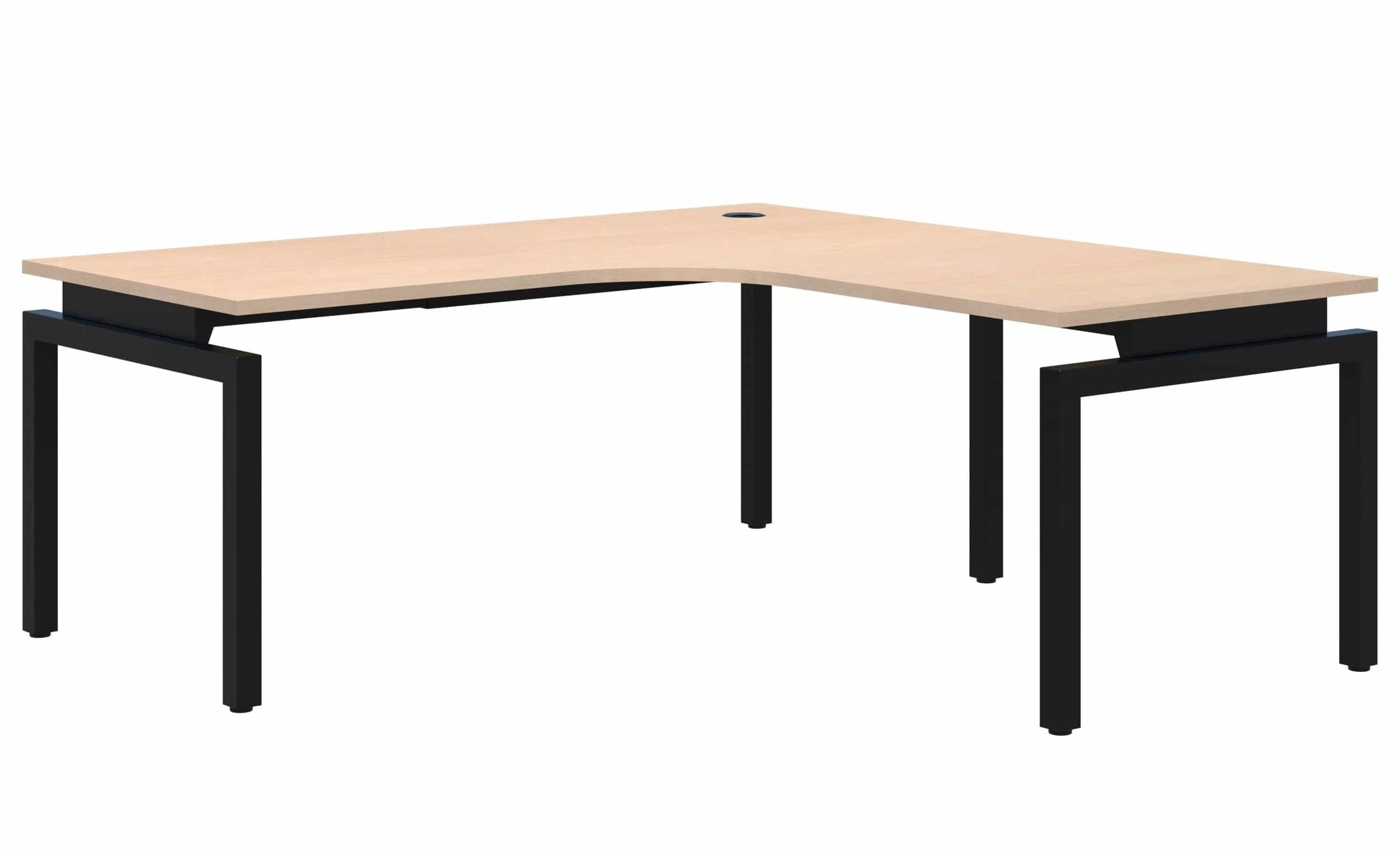 Balance 90 Corner Workstation Desk 1800x1800x800 (Left Hand Return) / Refined Oak Naturale / Black