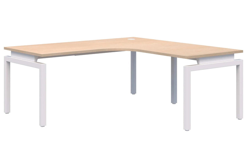 Balance 90 Corner Workstation Desk 1800x1800x800 (Left Hand Return) / Refined Oak Naturale / White