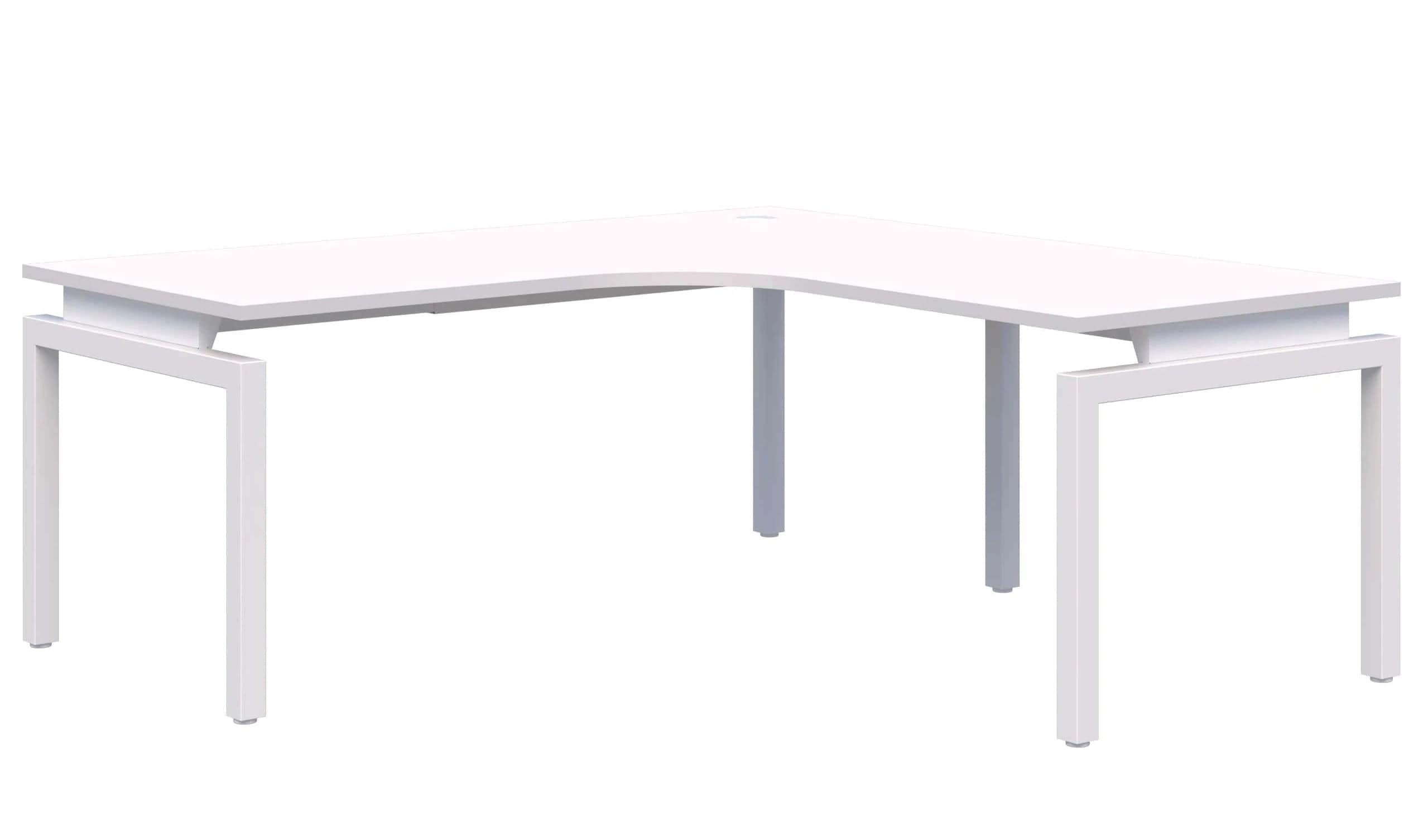 Balance 90 Corner Workstation Desk 1800x1800x800 (Left Hand Return) / Snow Velvet / Black