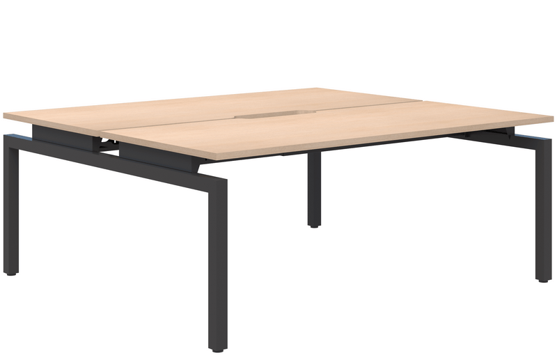 Balance Fixed Height Back-to-Back Desk 1200 x 700 / Refined Oak Naturale / Black