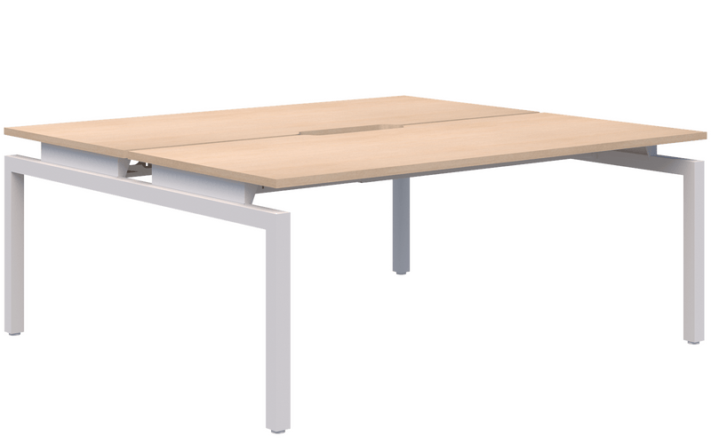 Balance Fixed Height Back-to-Back Desk 1200 x 700 / Refined Oak Naturale / White