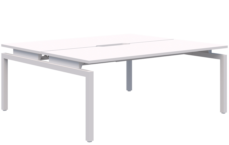Balance Fixed Height Back-to-Back Desk 1200 x 700 / Snow Velvet / White