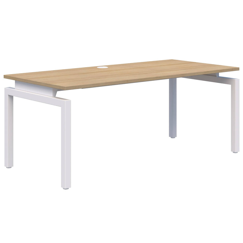 Balance Fixed Height Single Desk 1200 x 700 / Classic Oak Naturale / White