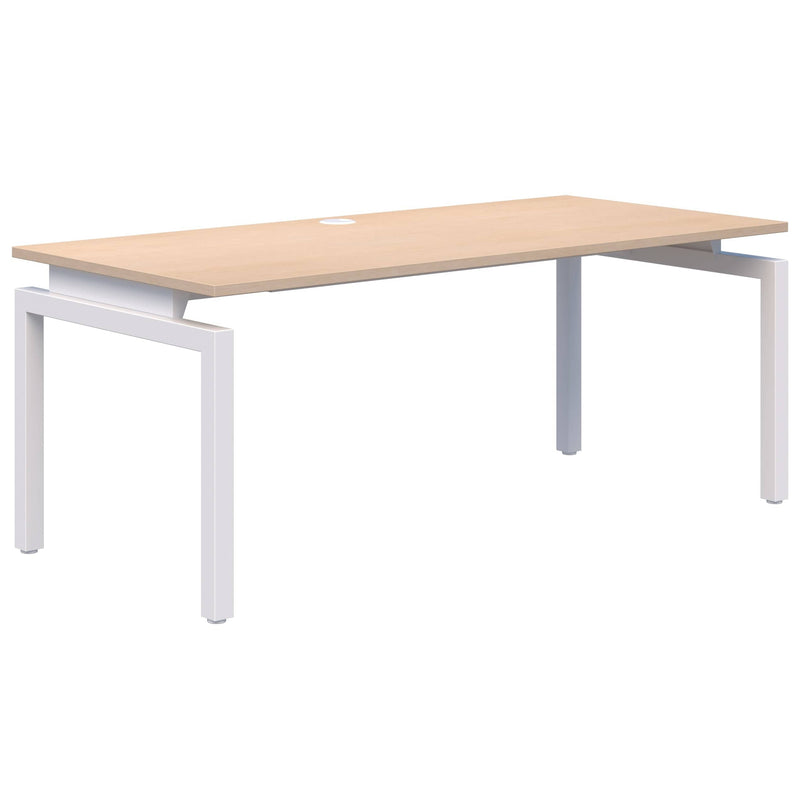 Balance Fixed Height Single Desk 1200 x 700 / Refined Oak Naturale / White