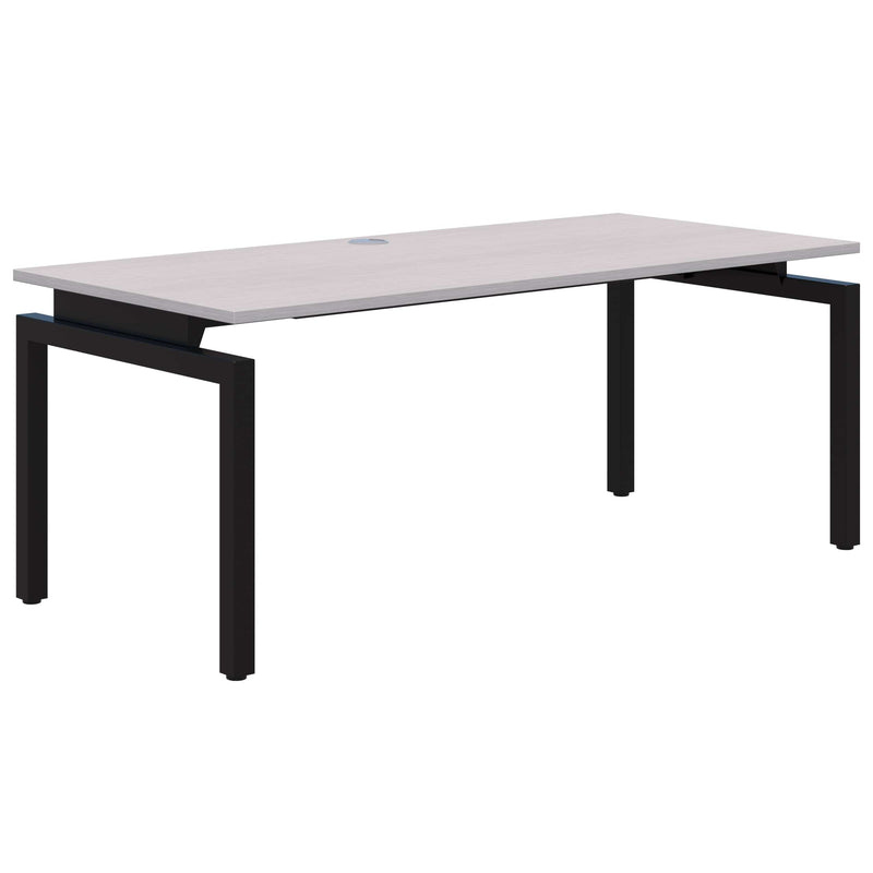 Balance Fixed Height Single Desk 1200 x 700 / Silver Strata Naturale / Black