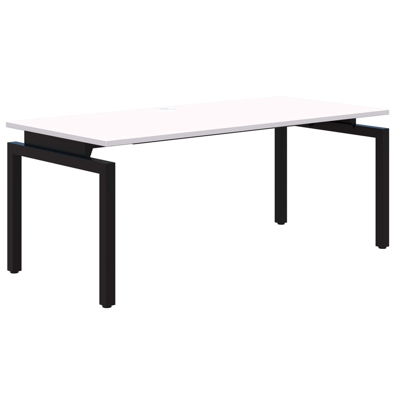 Balance Fixed Height Single Desk 1200 x 700 / Snow Velvet / Black