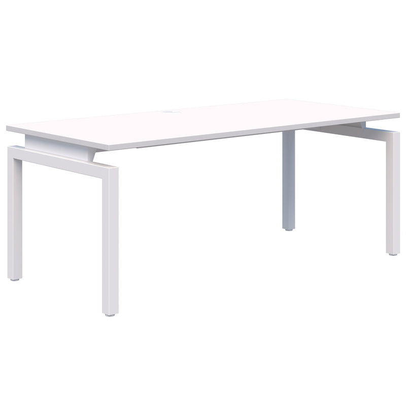 Balance Fixed Height Single Desk 1200 x 700 / Snow Velvet / White