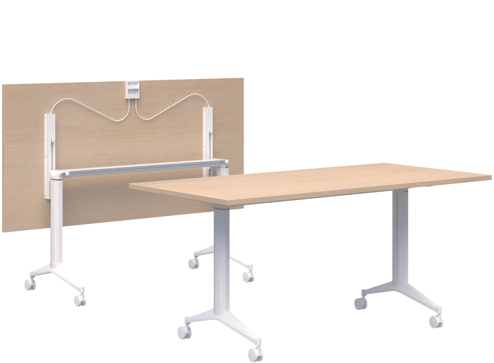 Boost Flip Table 1200 x 800 / Refined Oak Naturale / White