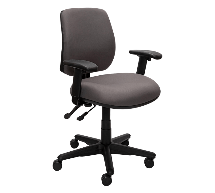 Buro Roma 2 Lever Mid Back Charcoal / With Arms / Unassembled