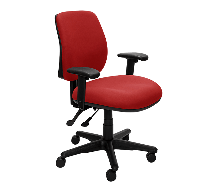 Buro Roma 2 Lever Mid Back Red / With Arms / Unassembled