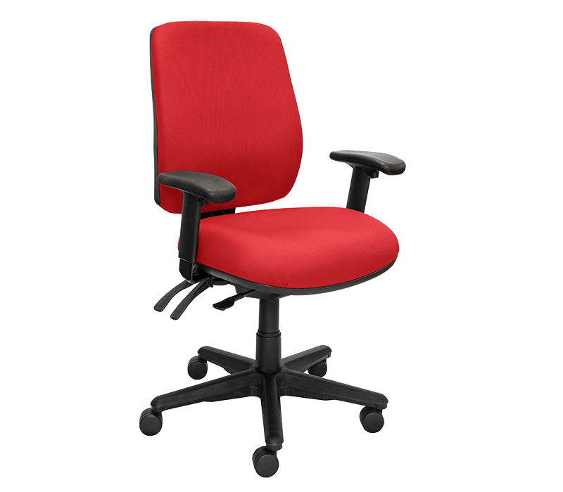 Buro Roma 3 Lever High Back Red / With Arms / Unassembled