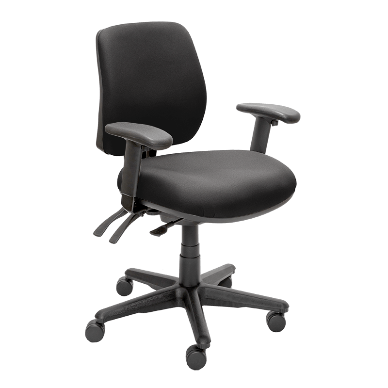 Buro Roma 3 Lever Mid Back Black / With Arms / Unassembled
