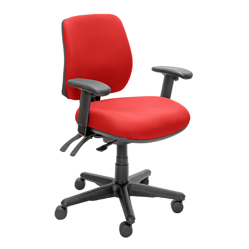 Buro Roma 3 Lever Mid Back Red / With Arms / Unassembled