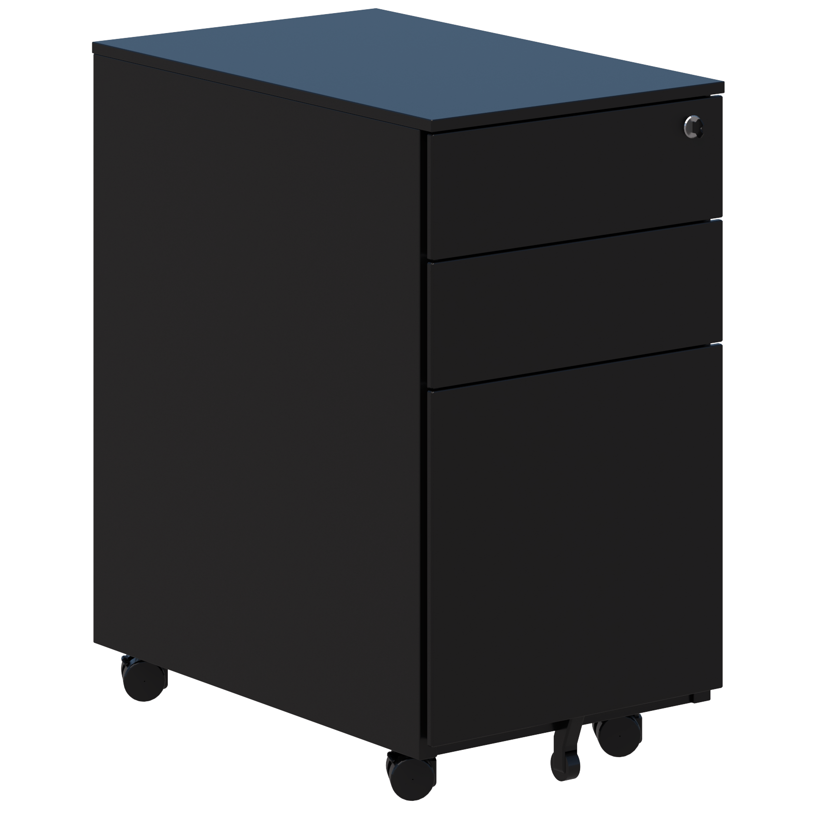 Cube Slim Mobile Pedestal Black