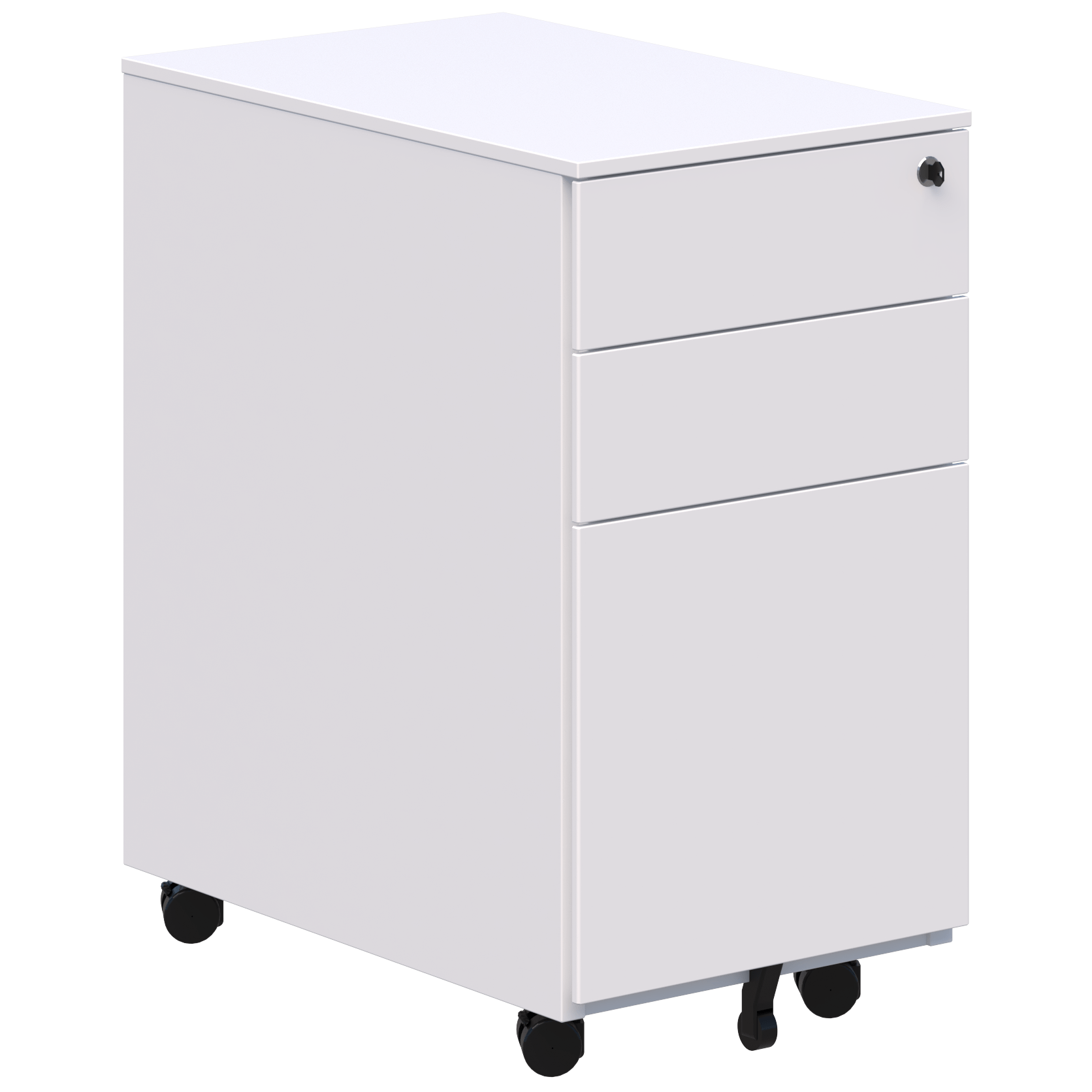 Cube Slim Mobile Pedestal White