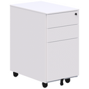 Cube Slim Mobile Pedestal White