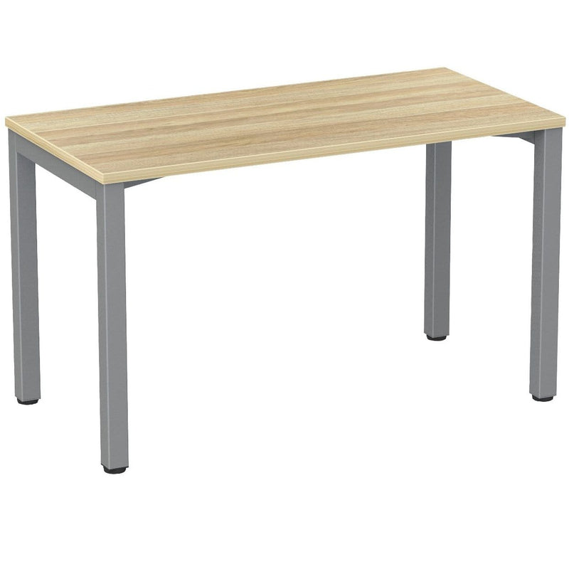 Cubit Fixed Height Desk 1200 x 700 / Atlantic Oak / Silver