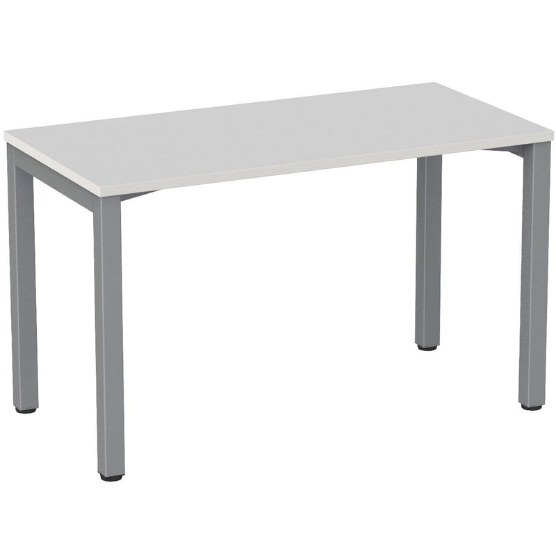 Cubit Fixed Height Desk 1200 x 700 / White / Silver