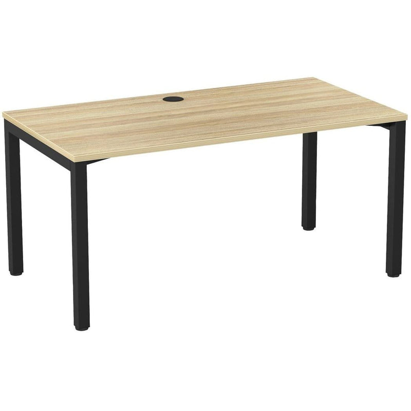 Cubit Fixed Height Desk 1500 x 800 / Atlantic Oak / Black