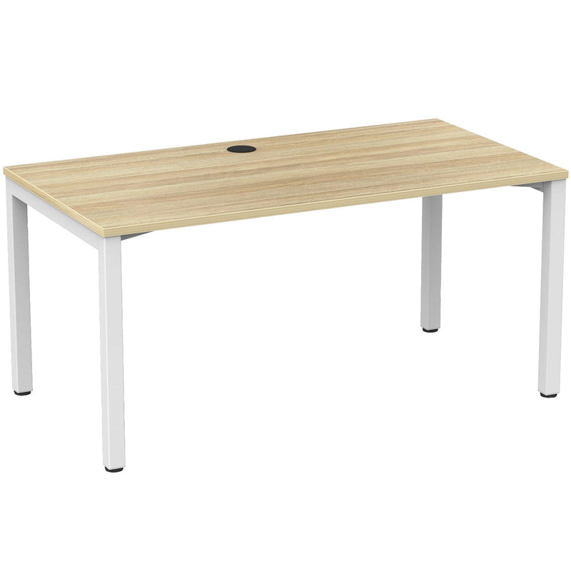 Cubit Fixed Height Desk 1500 x 800 / Atlantic Oak / White