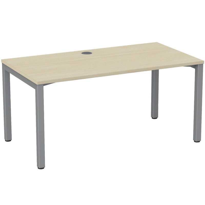 Cubit Fixed Height Desk 1500 x 800 / Nordic Maple / Silver