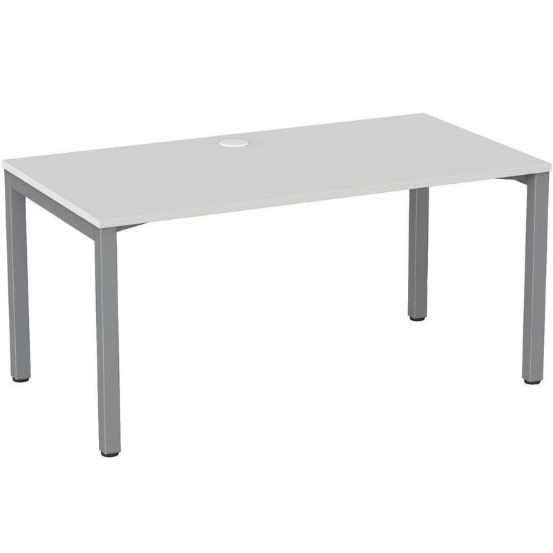 Cubit Fixed Height Desk 1500 x 800 / White / Silver