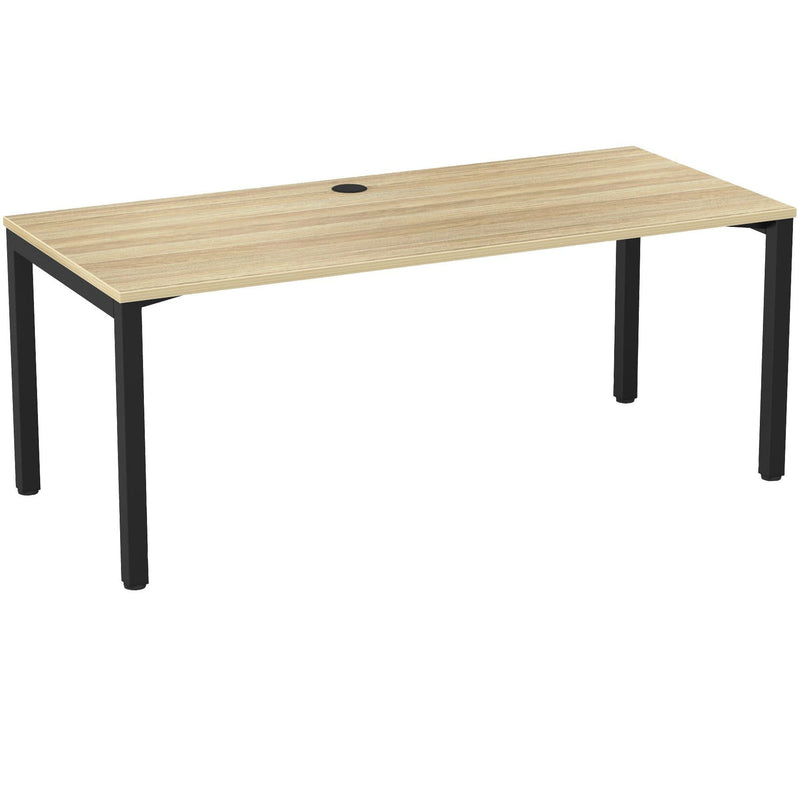 Cubit Fixed Height Desk 1800 x 800 / Atlantic Oak / Black